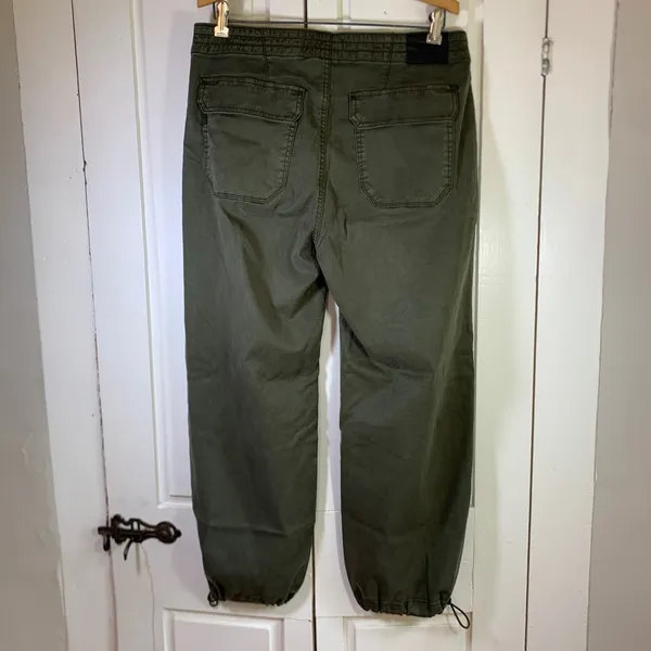 Paige Mayslie Utility Jogger Pants‎ Olive Green Lyocell Drawstring Hem Womens 30 - Image 2