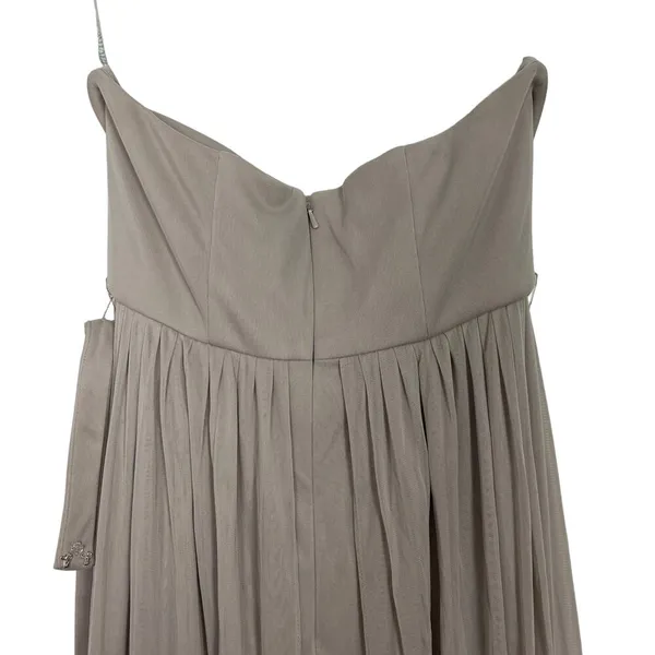 David's Bridal One Shoulder Strap Beige Maxi Dress Size 4 - Image 11
