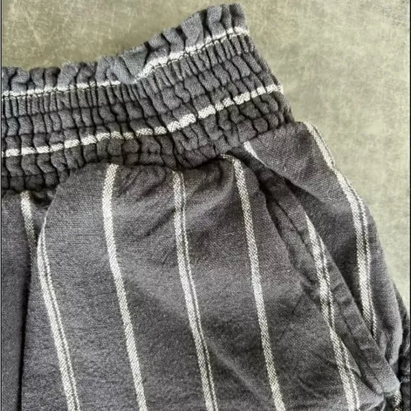 Universal Threads Grey and White Stripe Pull On Linen Shorts Size XS - Image 2