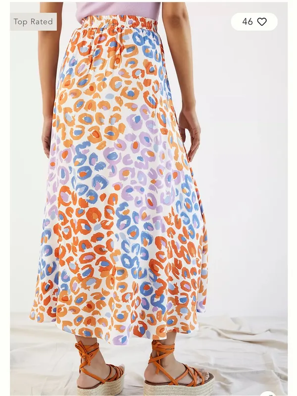 Anthropologie Farm Rio Vibrance Maxi Skirt Multicolor Leopard-Print Size XL - Image 11