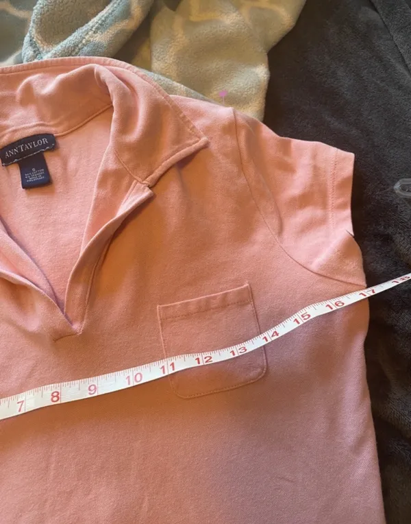 Ann Taylor Rugby PoloLight Pink Crop Top - Image 5