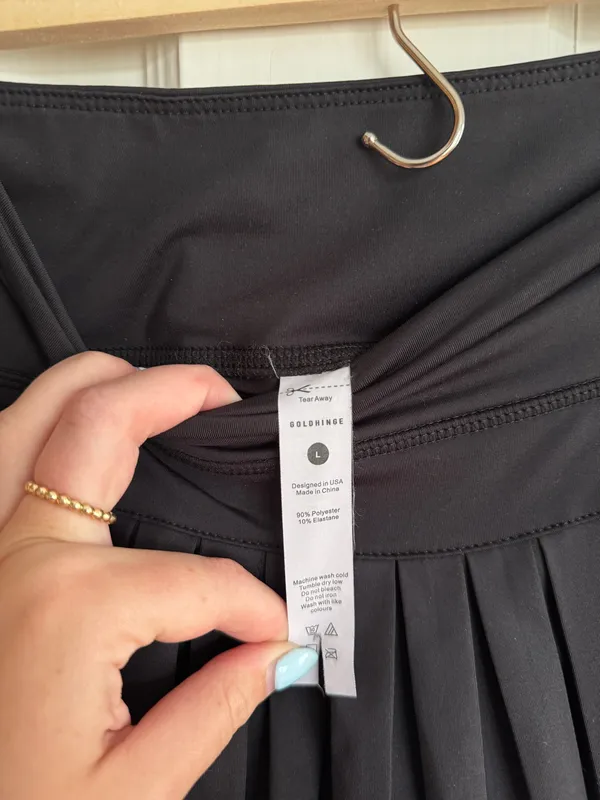 Gold Hinge Pleated Black Skirt 15" - Image 3