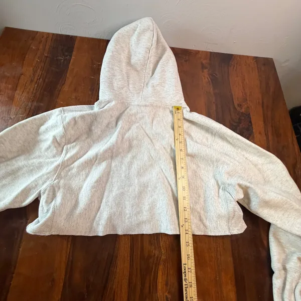 Champion Reverse Weave Cropped Hoodie Gray Purple Gold Logo Small WL659 2UC - Image 8