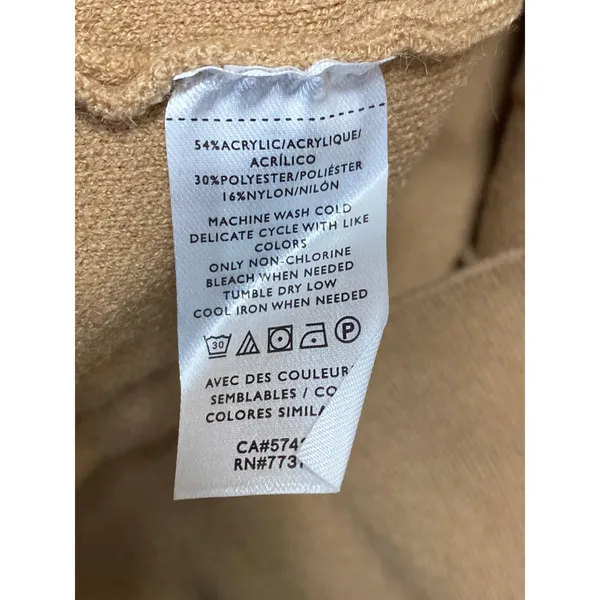 Ann Taylor Brown Tan Two Button Collared Long Sleeve Knit Blazer Coat Jacket XXS - Image 5