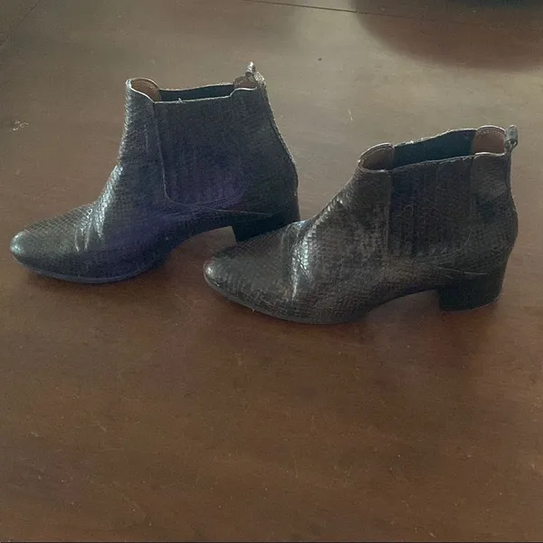 Jonak Paris Snakeskin Ankle Boots Black Size 7 - Image 2