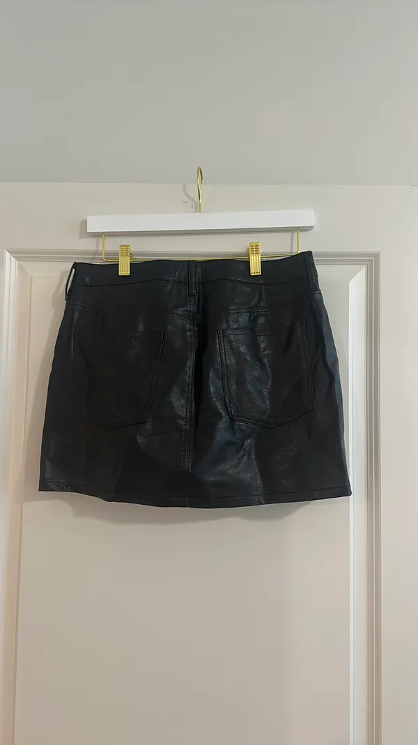 Black Faux Leather Skirt - Image 2