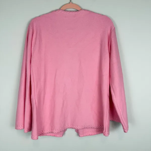 Avara‎ Jada Pink Braided Trim Knit Cardigan Size XS - Image 9