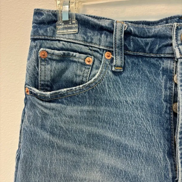Gap Denim Cheeky Straight High Rise Button Fly Medium Wash Jeans - Image 5