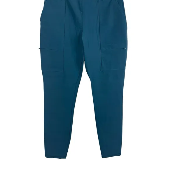 Fabletics High Waisted Hybrid Cargo Pants Short Inseam Teal Blue S Stretch NWT - Image 3
