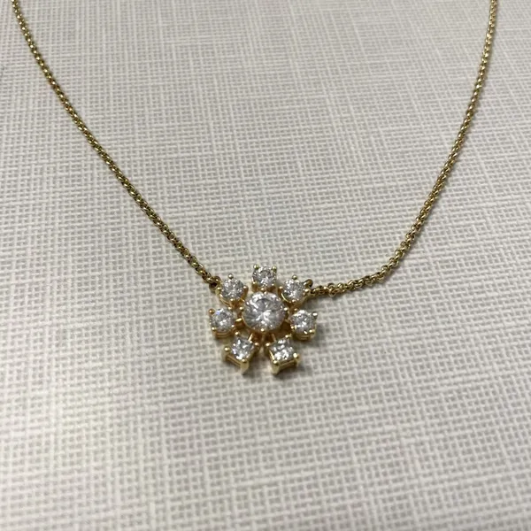 Swarovski Gold and Crystal Flower Pendant 18” - Image 5
