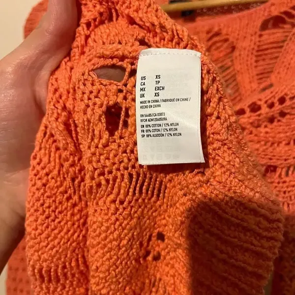 American Eagle Outfitters Coral Open-Knit Sweater NWT XS Coastal Cowgirl Beach B - Image 6