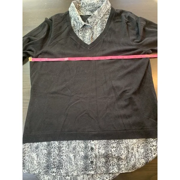 Adrianna‎ Papell Layered Sweater Shirt Tunic Top Women XL Office Church Career - Image 7