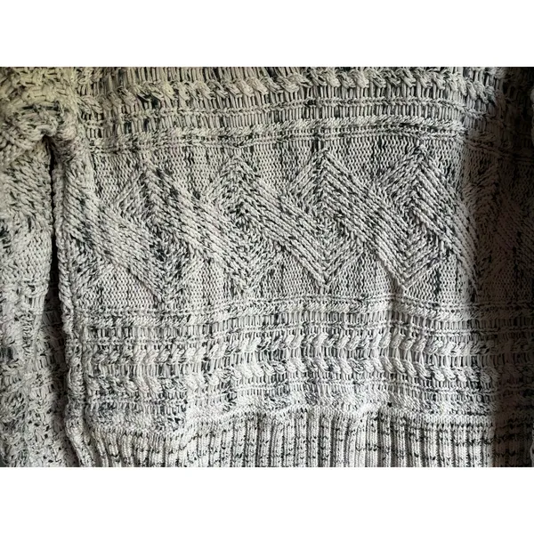 Joie Textured Chunky Knit V-Neck Sweater 100% Cotton Cozy Cottage Medium - Image 5