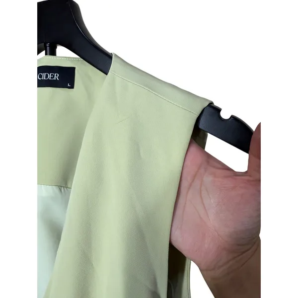 Cider Womens Light Green Vest Style Wide‎ Leg Jumpsuit Back Cutout Size L - Image 3