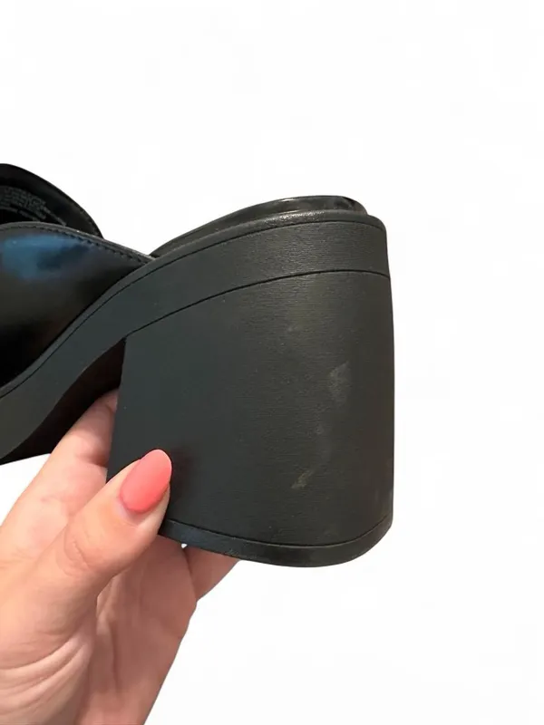 wild fable Black Patent Slip-On Block Heel Loafers - Image 4