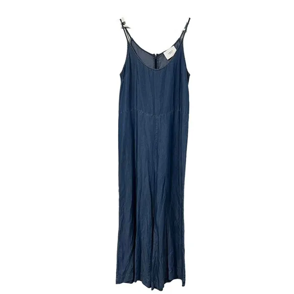 JUST Female Size S Lewis Jumpsuit Wide Leg Chambray Blue Denim Light Tencel - Image 2