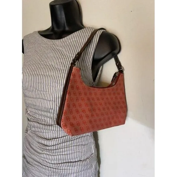 Dooney and Bourke mini purse red fabric hobo bag - Image 9