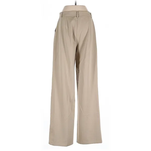 Motel Casual Pants XS Wide Leg Trouser Casual Khaki Tan 30" Inseam Flat Front - Image 3