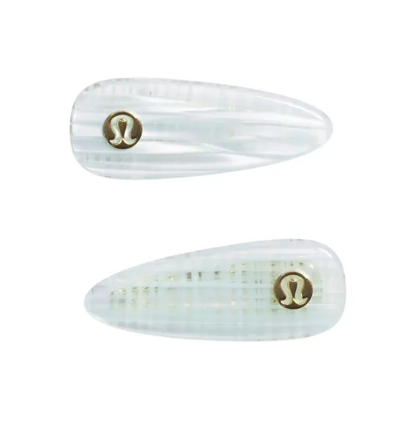 Lululemon Alligator Hair Clips 2 Pack Foam Cloud White - Image 2