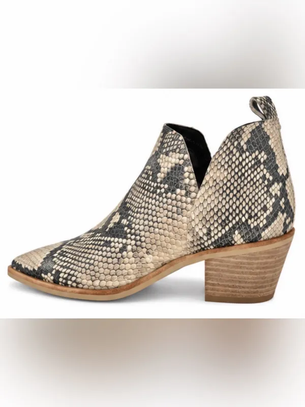 Dolce Vita Snakeskin Pointed Toe Cutout Ankle Booties Size 7.5 - Image 3