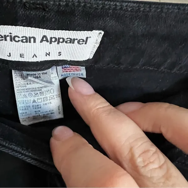 American Apparel Made in the USA Black High‎ Rise Skinny Denim Jeans - Image 6