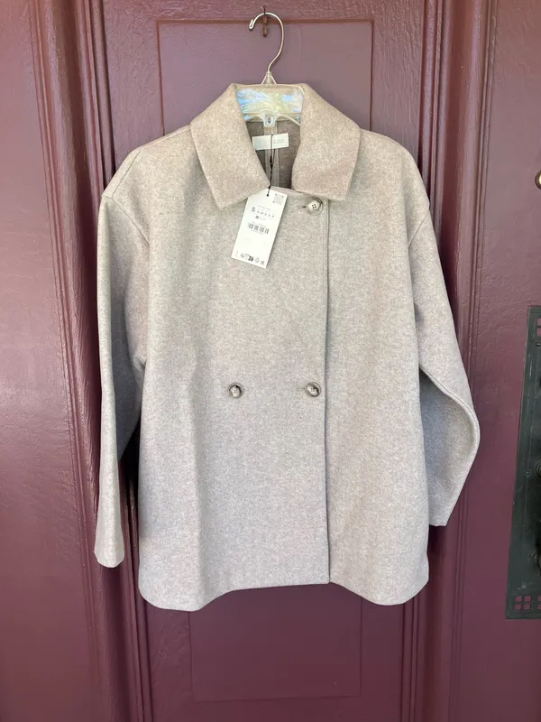 Zara soft double breasted coat - Image 4