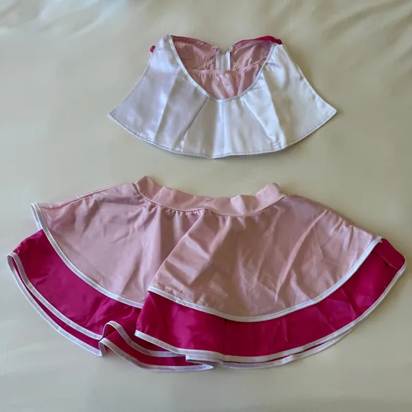 💖✨ Y2K Cosplay Pink Princess Satin Co-Ord Set – Corset Top + Ruffle Skirt Medium ✨💖 - Image 3