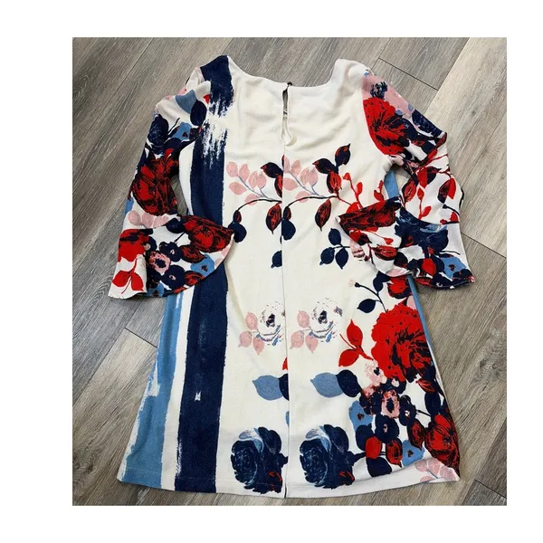 Maeve Anthropologie Floral Shift Dress Bell Sleeve Large - Image 7