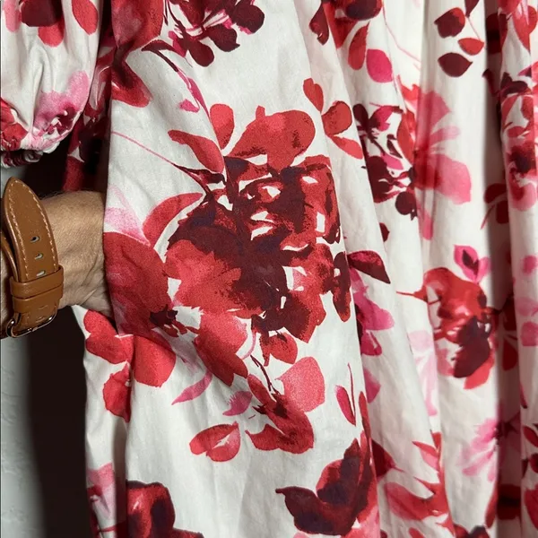 NEW Abercrombie & Fitch Emerson Poplin XST Mini Dress Summer Vaca Floral Tall - Image 5
