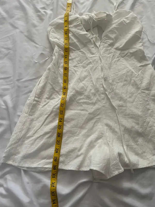Lulus Soaking Up the Summertime White Tie-Back Skort Romper - Image 10