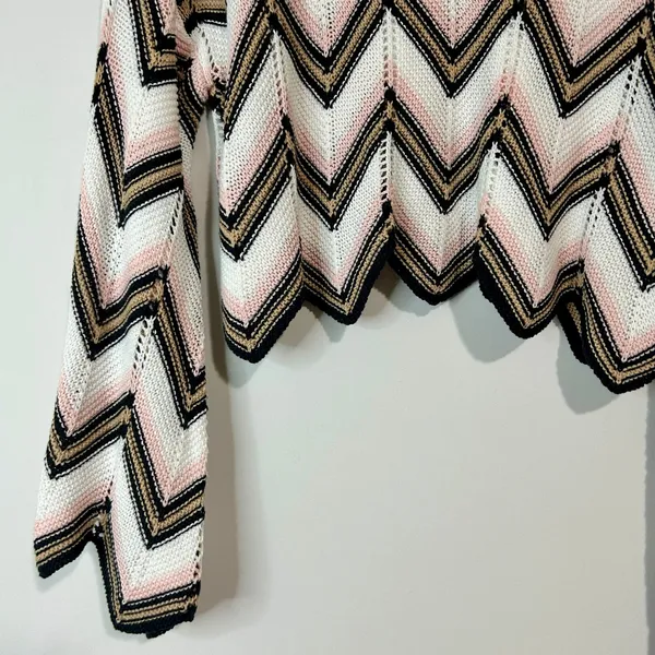 Audrey Parks x Francesca’s Women’s Crochet Knit Cropped Sweater Pink Small EUC - Image 3