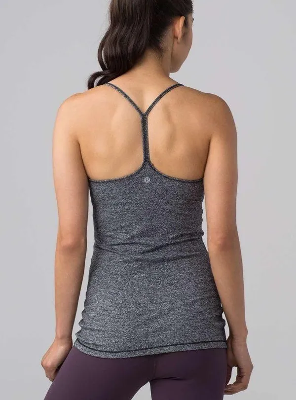 Lululemon - Power Pose Tank Heathered Black Athletic Workout Gyn Yoga Running Top - Image 2