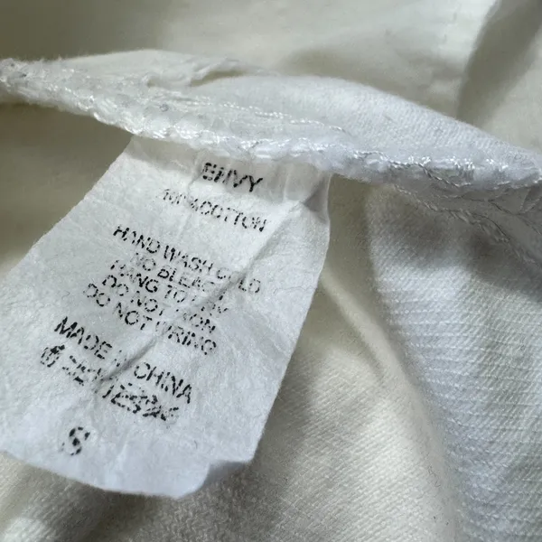 Envy White Denim Overall Skirt Womens Small‎ Pinafore Dress Mini Festival Boho - Image 5
