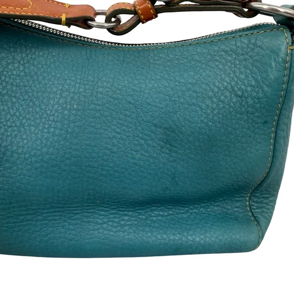 Coach Ergo Shoulder Bag Womens Small Teal Leather Good Vintage Y2K Pebbled - Image 4