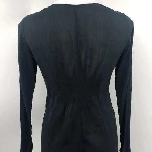 Athleta black sheer lightweight cotton shirred waist dress - Image 6