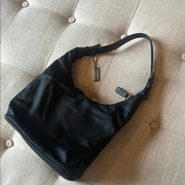 Coach Black Nylon Hobo Purse - Image 2