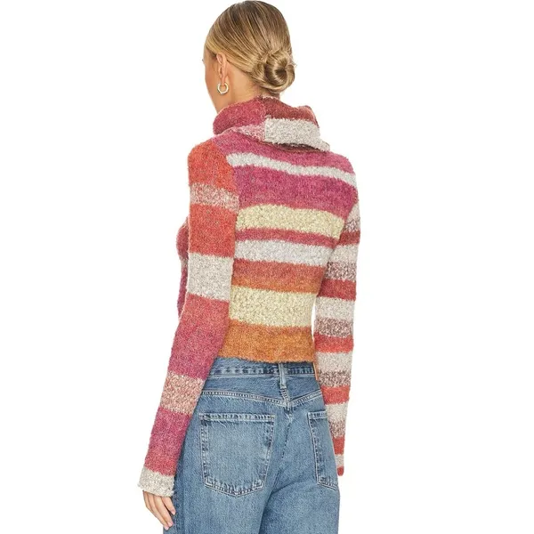 NWT Free People My Girl Turtleneck Sweater In Sunburst Combo Wool Blend - Image 4