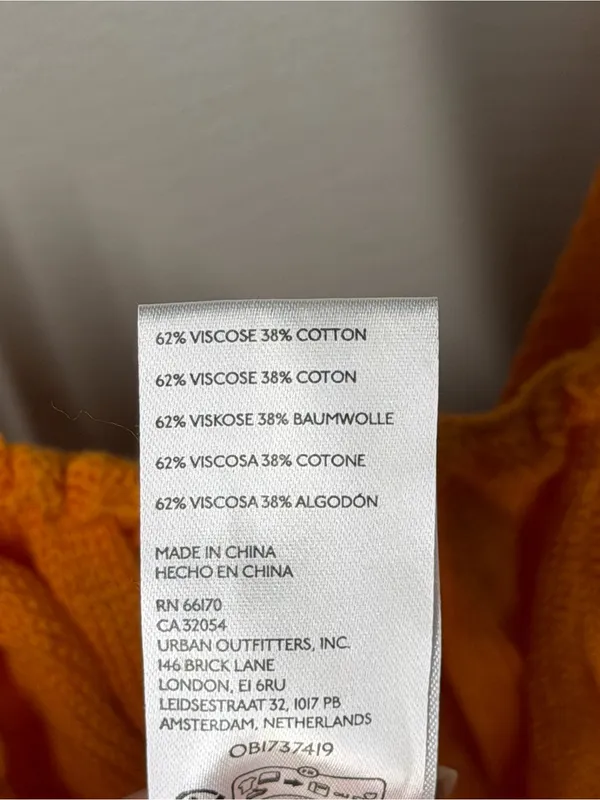 Kimchi Blue Tie Back Babydoll Crop Knit Cami Orange Boho Festival‎ Open Back Top - Image 8