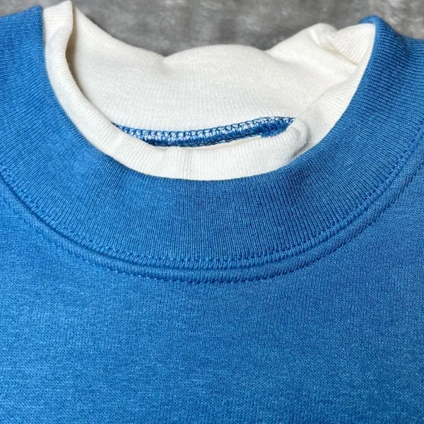 New Vintage M&C Sportswear Womens Size Large Blue Sweatshirt Patriotic Patchwork - Image 7