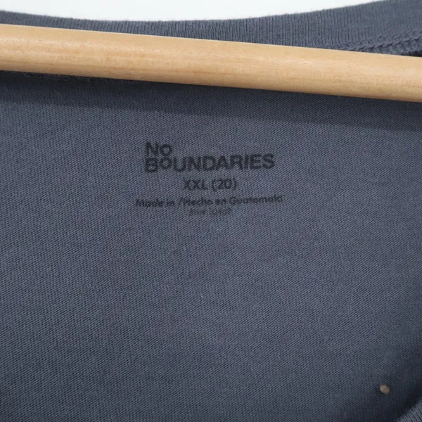 No Boundaries Long Sleeve Tee Womens XXL Solid Gray Scoop Neck Casual Excellent - Image 2