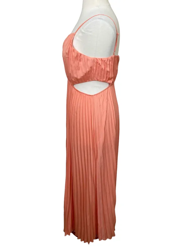 Express Coral Cutout Pleated Maxi Dress - Image 3