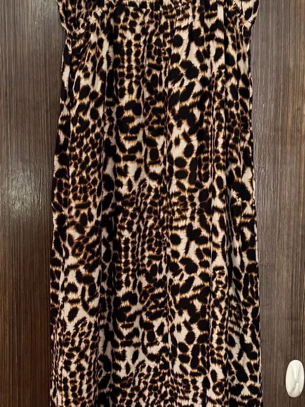 Twelfth Street by Cynthia Vincent 100% silk Leopard Print Maxi Dress, size SP - Image 7