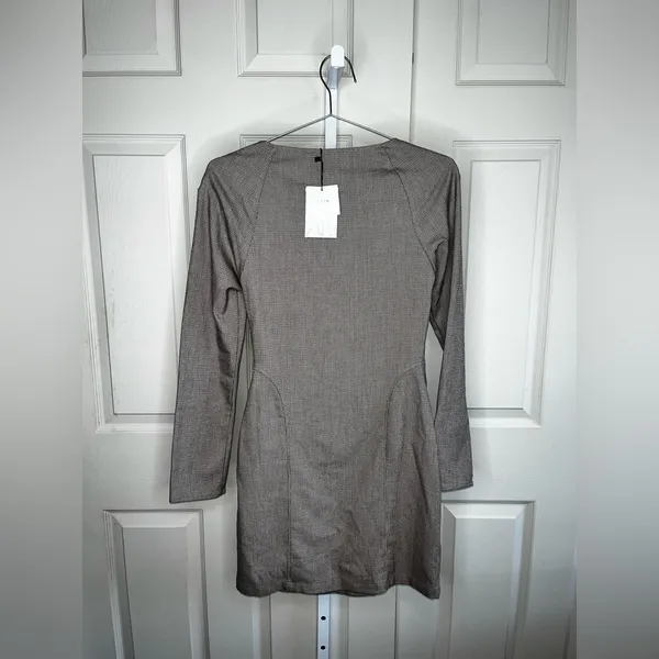 Zara Brown Plaid Square Neck Dress Size XS - Image 5