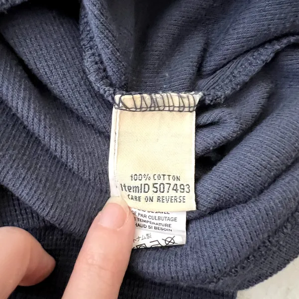 LL Bean Blue Ribbed Long Sleeve Top Size M - Image 7
