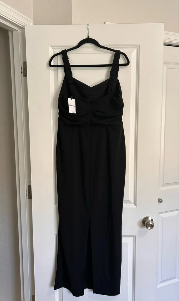 New Showpo Tahlia Midi Dress Sweetheart Ruched Dress In Black MSRP $109 - Image 7