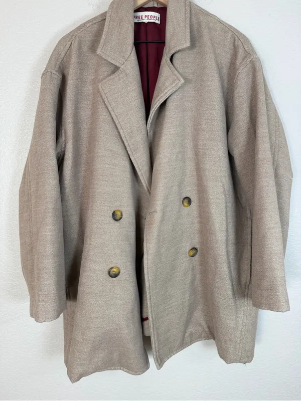 Free People Hannah Super Soft Oversized Blazer Jacket Coat Camel Medium $168 - Image 5