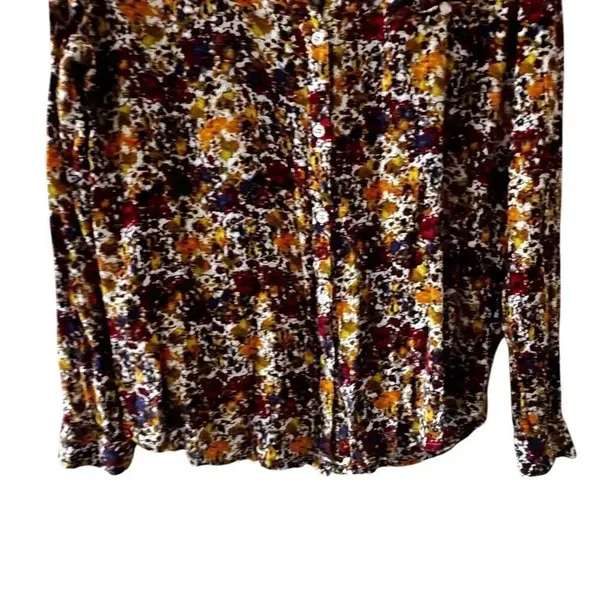 Kut From The Kloth Floral Blouse Button Front Long Sleeves SZ M #2399 - Image 5