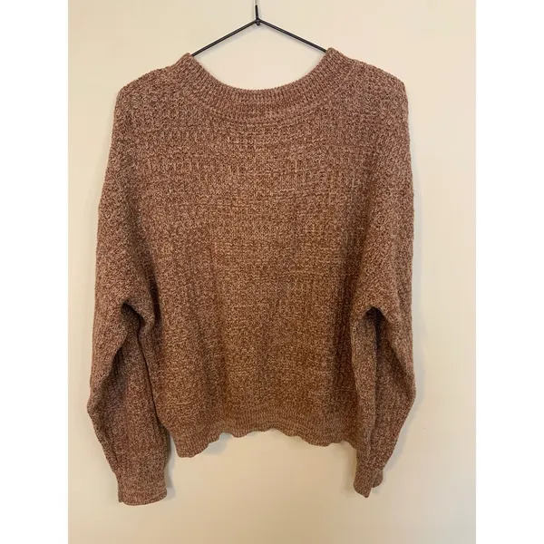 Universal Threads Knit Sweater Womens Medium Brown Excellent Drop Shoulder Crew - Image 4