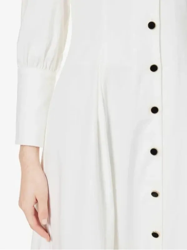 NWT Reformation Halia in White Button-Front Cotton Midi Shirt Dress 12 - Image 8