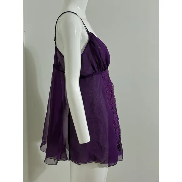 Victoria’s Secret Gold Label Vintage Purple Babydoll Nightie Women’s Size M 90s - Image 5